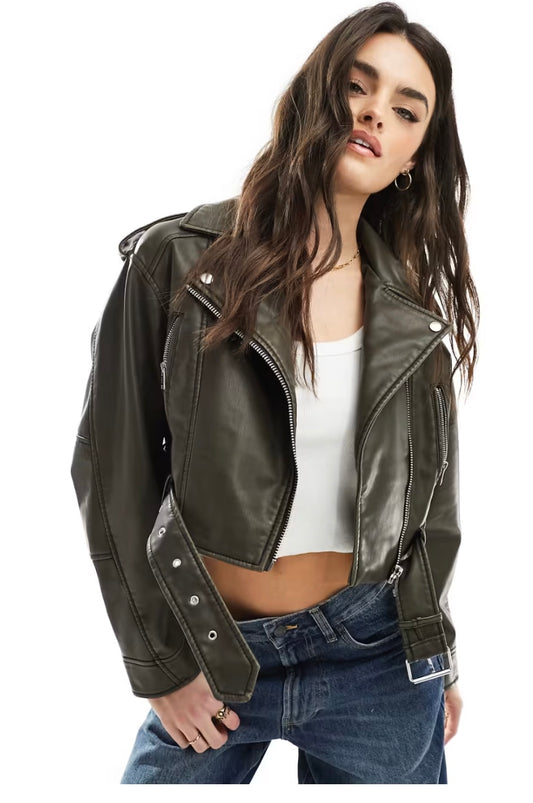 Vintage Luna Kurtka – Stylowa skórzana kurtka z efektem vintage