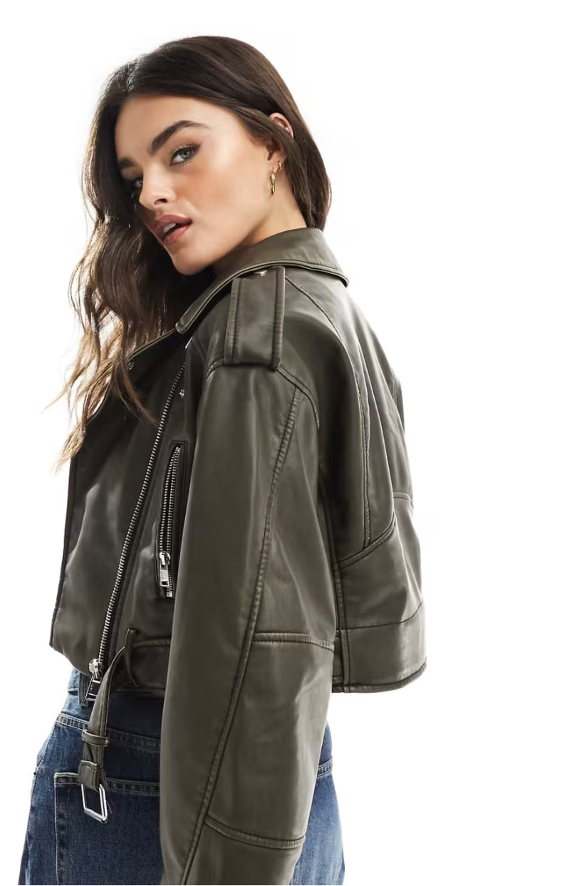 Vintage Luna Kurtka – Stylowa skórzana kurtka z efektem vintage